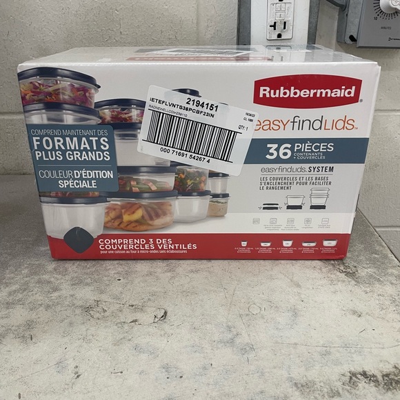 Make an offer Rubbermaid EasyFindLids Food Storage Containers, 36-Piece, Insigni - Picture 6 of 6